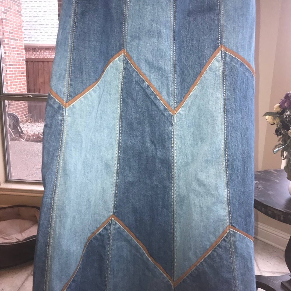 Long denim skirt
